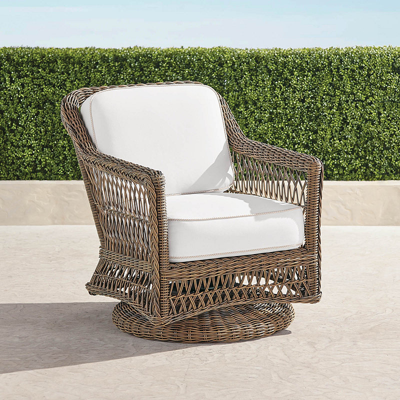 Frontgate Hampton Swivel Lounge Chair In Driftwood Finish