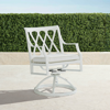 Frontgate Set Of 2 Grayson Swivel Dining Arm Chairs In White Finish