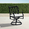 Frontgate Set Of 2 Grayson Swivel Dining Chairs In Black Finish