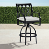 Frontgate Set Of 2 Grayson Swivel Bar Stools In Black Finish