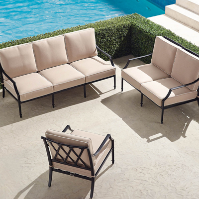 Frontgate Grayson 3-pc. Sofa Set In Black Finish