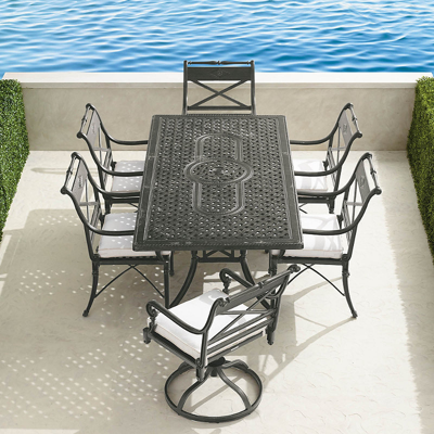 Frontgate Carlisle 7-pc. Rectangular Dining Set In Slate Finish