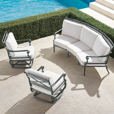 Frontgate Carlisle 3-pc. Curved Sofa Set In Slate Finish