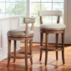 Frontgate Henning Low Back Swivel Bar & Counter Stool In Washed Charcoal,khaki Linen Bar Height