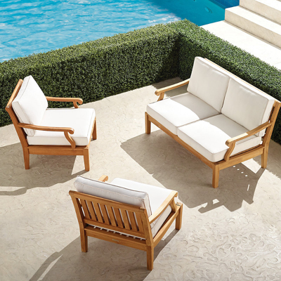 Frontgate Cassara 3-pc. Loveseat Set In Natural Finish