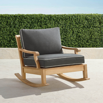 Frontgate Cassara Rocking Lounge Chair With Cushions In Natural Finish