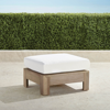 Frontgate St. Kitts Ottoman In Weathered Teak With Cushion