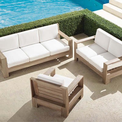 Frontgate St. Kitts 3-pc. Sofa Set In Weathered Teak