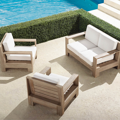 Frontgate St. Kitts 3-pc. Loveseat Set In Weathered Teak