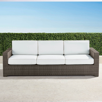 Frontgate Palermo Sofa With Cushions In Bronze Finish