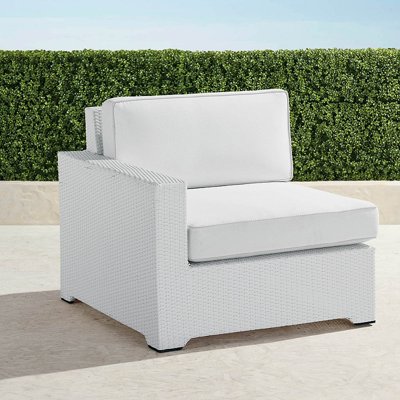 Frontgate Palermo Left-facing Chair With Cushions In White Finish