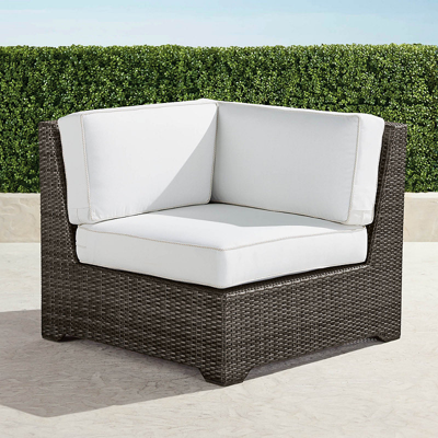 Frontgate Palermo Corner Chair With Cushions In Bronze Finish