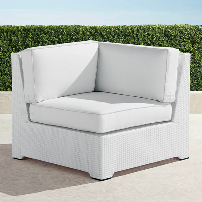 Frontgate Palermo Corner Chair With Cushions In White Finish