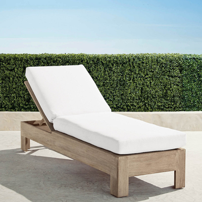Frontgate St. Kitts Chaise Lounge In Weathered Teak With Cushions