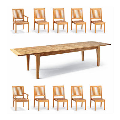 Frontgate Cassara 11-pc. Estate Expandable Dining Set In Natural Finish