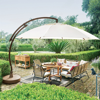FRONTGATE EUROPEAN ROUND SIDE MOUNT UMBRELLA WITH BASE