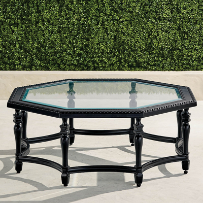 Frontgate Carlisle Octagon Chat Table In Onyx Finish