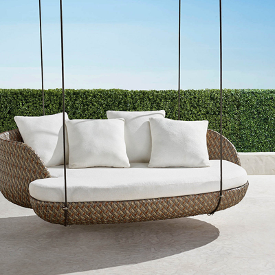 Frontgate Malia Hanging Daybed In Pebble Finish