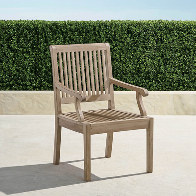 Frontgate Set Of 2 Cassara Dining Arm Chairs In Weathered Finish