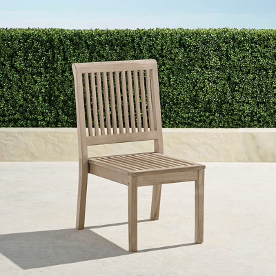 Frontgate Set Of 2 Cassara Stacking Side Chairs In Weathered Finish