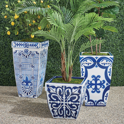 Frontgate Santorini Handpainted Planters