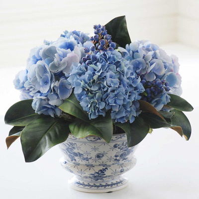 Frontgate Mixed Hydrangea And Blueberry Chinoiserie