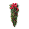 FRONTGATE CHRISTMAS CHEER CORDLESS TEARDROP SWAG WITH BOW