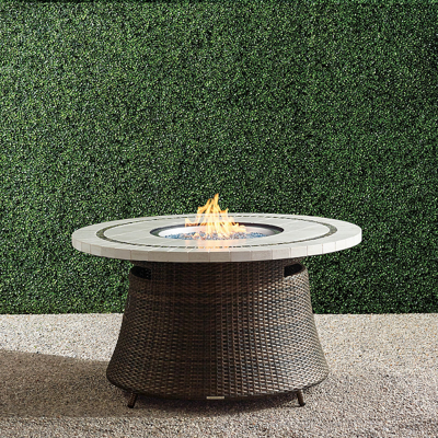Frontgate Pasadena Stone Top Fire Table In Bronze