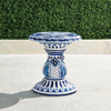 Frontgate Perissa Handpainted Umbrella Table In Blue
