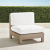 Frontgate Set Of 2 St. Kitts Center Chairs In Weathered Teak With Cushions