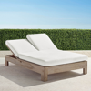 Frontgate St. Kitts Double Chaise In Weathered Teak With Cushions