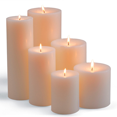 Frontgate Unscented Pillar Candle In Off-white