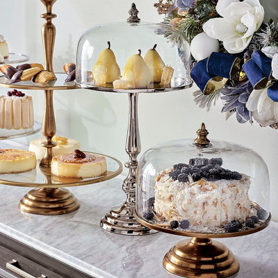 Frontgate Amelie Cake Servers With Cloche