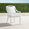 FRONTGATE AVERY DINING ARM CHAIR WITH CUSHIONS IN WHITE FINISH