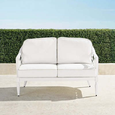 Frontgate Avery Loveseat With Cushions In White Finish