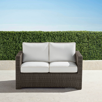 Frontgate Small Palermo Loveseat With Cushions In Bronze Finish