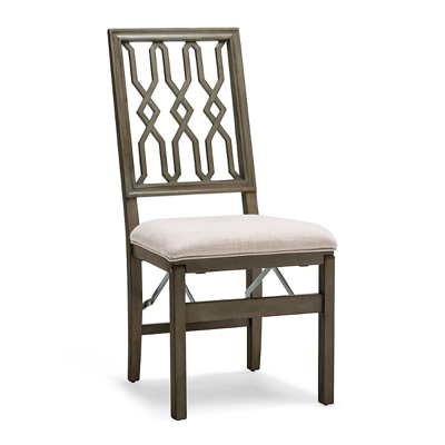 Frontgate Set Of 2 Lattice Folding Chairs In Antique White