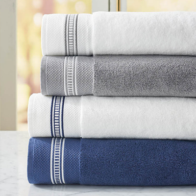 Frontgate Ladder Stitch Bath Towels In Indigo Blue