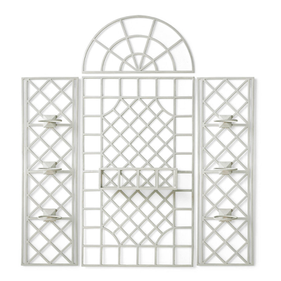 Frontgate Set Of 4 New York Botanical Garden Alix Trellis Collection In Whitewash