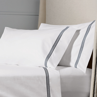 Frontgate Set Of 2 Ladder Stitch Sateen Pillowcases In White