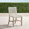 Frontgate Set Of 2 Isola Dining Side Chairs, In Weathered Teak & Washed White Wicker