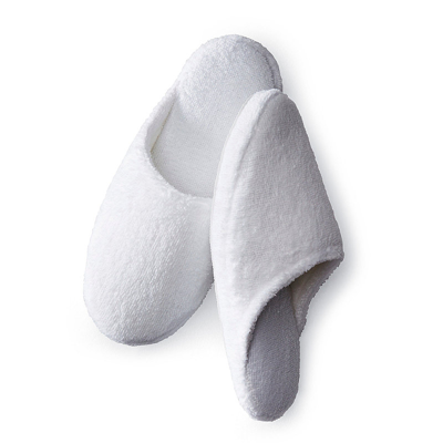 Frontgate Plush Slippers In White