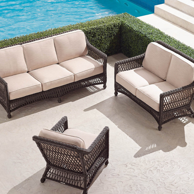 Frontgate Hampton 3-pc. Sofa Set In Black Walnut Finish