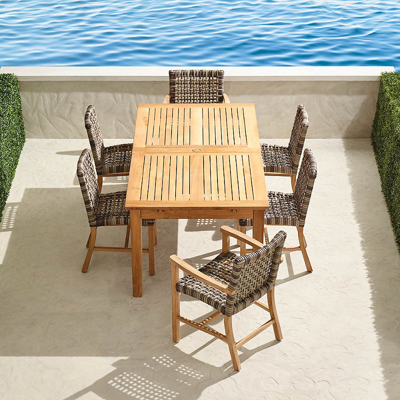 Frontgate Isola 7-pc. Rectangular Dining Set In Natural Finish