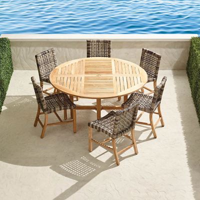 Frontgate Isola 7-pc. Round Dining Set In Natural Finish