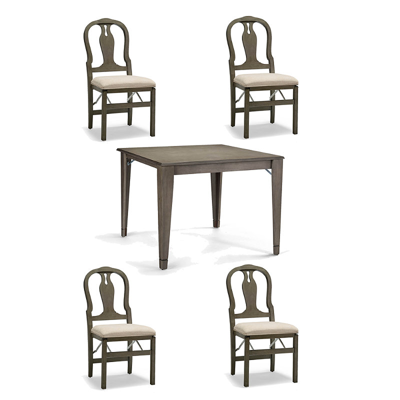 Frontgate Set Of 4 Folding Table With Chairs In Antique White