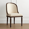 Frontgate Savoy Dining Chair In Sable Finish With Walnut Leather Cushion