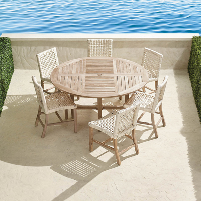 Frontgate Isola 7-pc. Round Dining Set In Weathered Finish