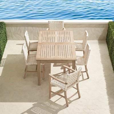 Frontgate Isola 7-pc. Rectangular Dining Set In Weathered Finish