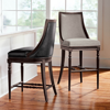 Frontgate Matteo Swivel Bar & Counter Stool In Distressed White,smoke Gray Leather Counter Stool